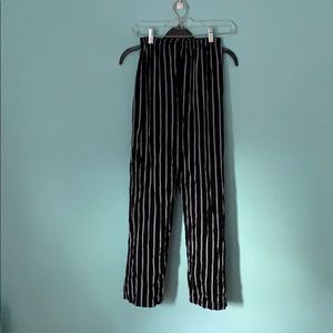 Brandy melville black striped wide leg flowy pants